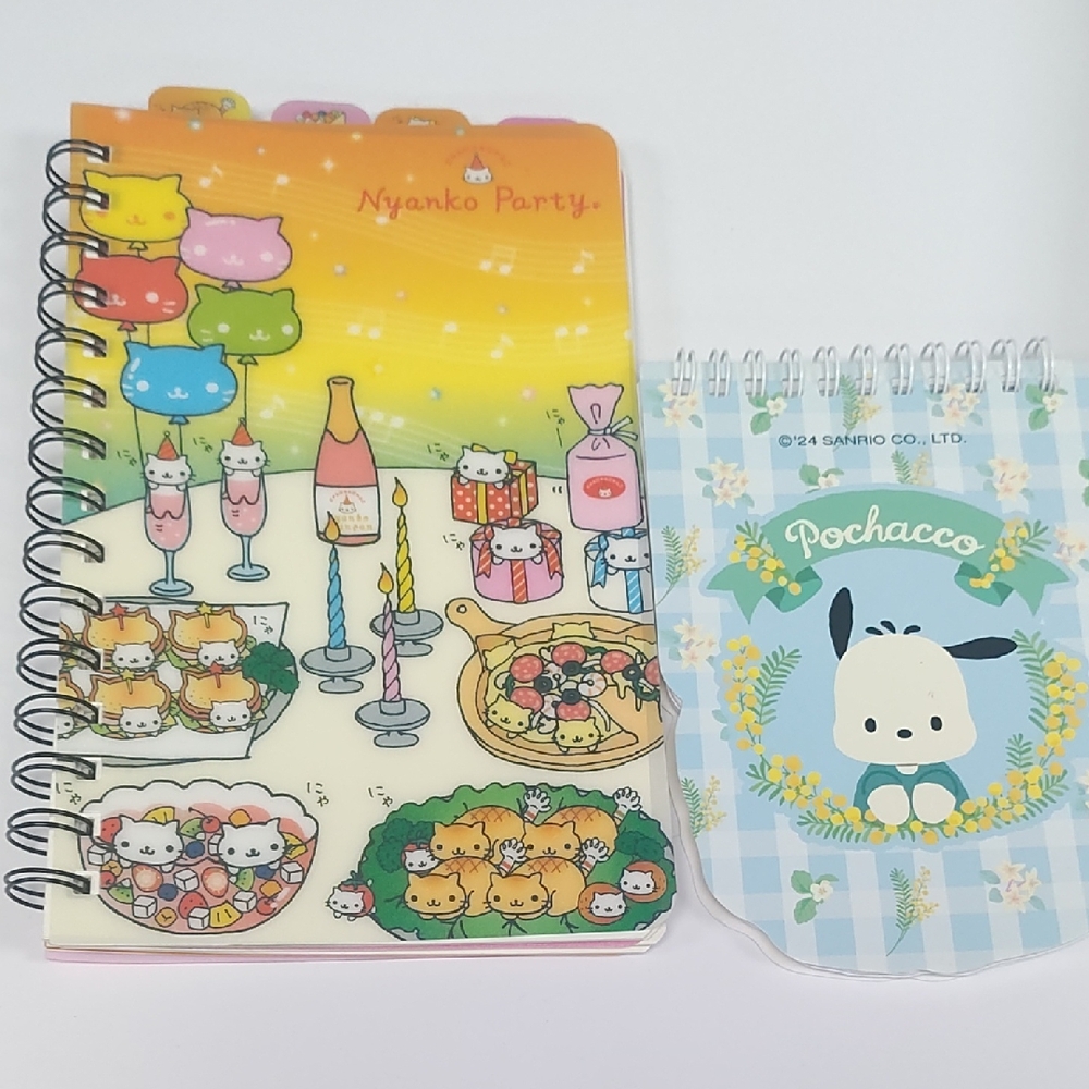 Sanrio Pochacco and Nyanko Party Notebooks - Colorful Design